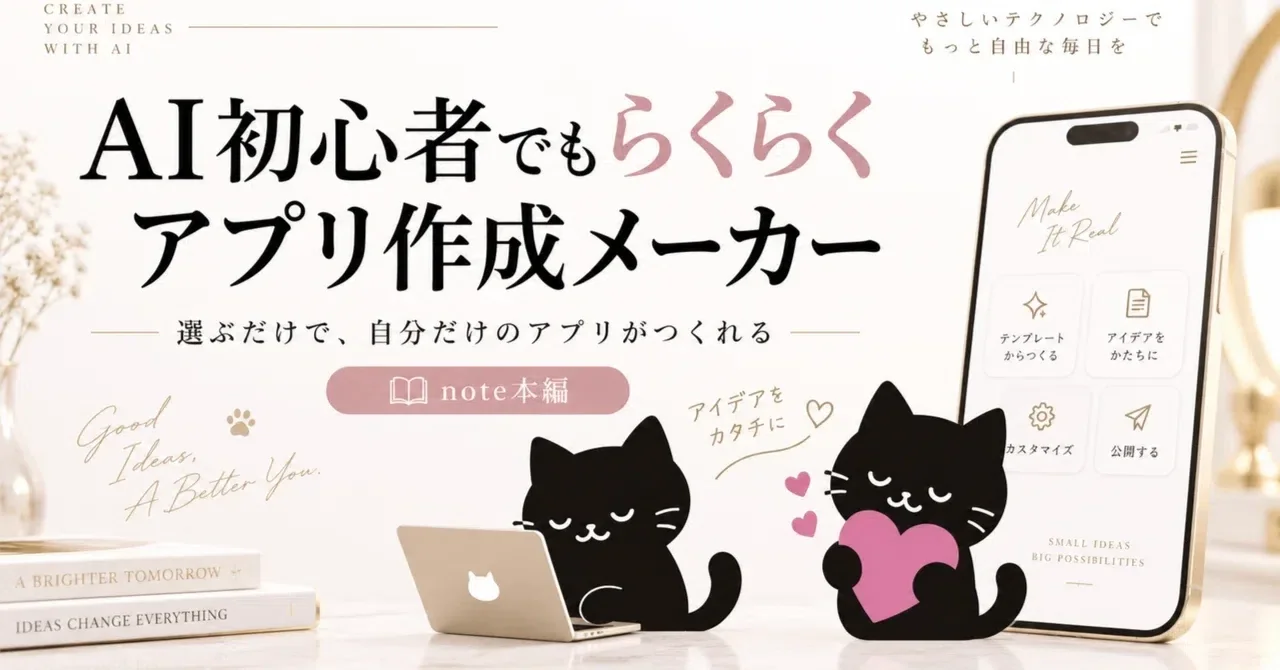 AI初心者でもらくらく アプリ作成メーカー。選ぶだけで、自分だけのアプリがつくれる