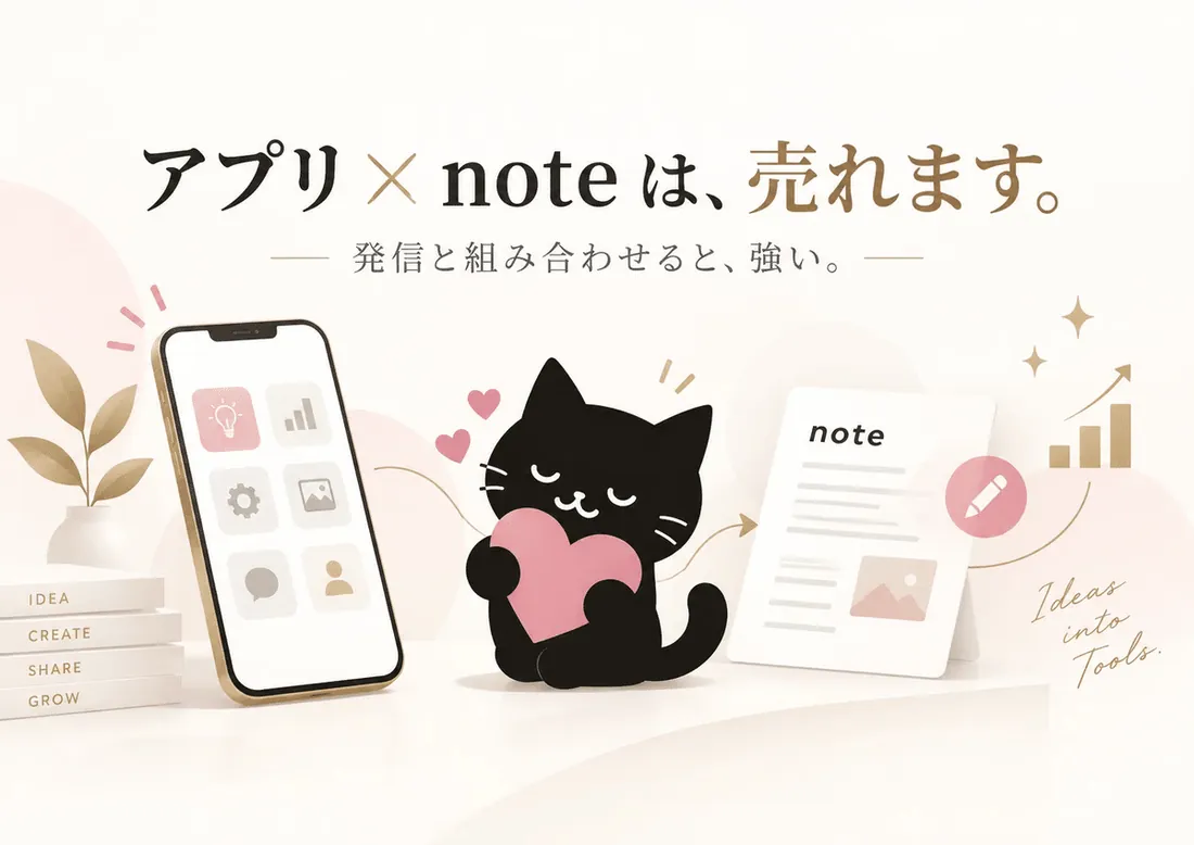 アプリ × note は、売れます。発信と組み合わせると、強い。